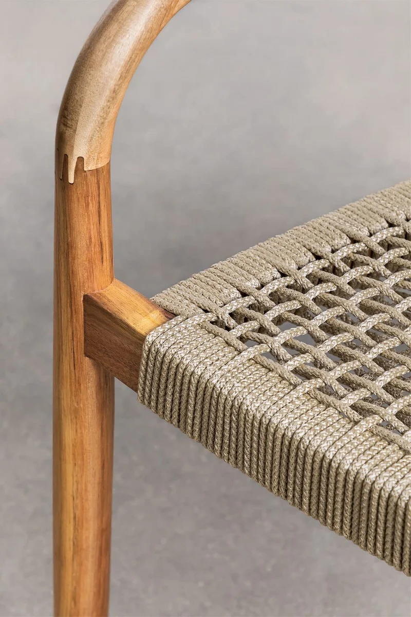 SKLUM Chaise de Jardin en Bois d'acacia et Corde tressée Mallory -
