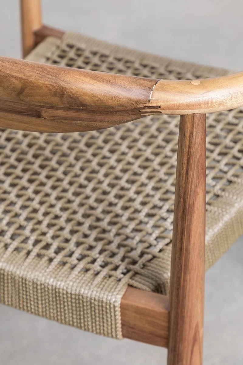 SKLUM Chaise de Jardin en Bois d'acacia et Corde tressée Mallory -