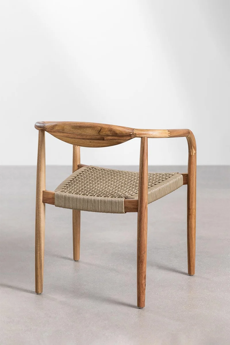 SKLUM Chaise de Jardin en Bois d'acacia et Corde tressée Mallory -