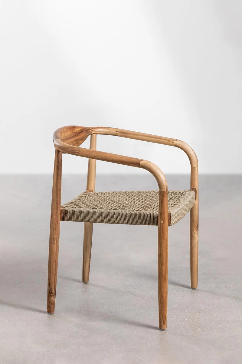 SKLUM Chaise de Jardin en Bois d'acacia et Corde tressée Mallory -
