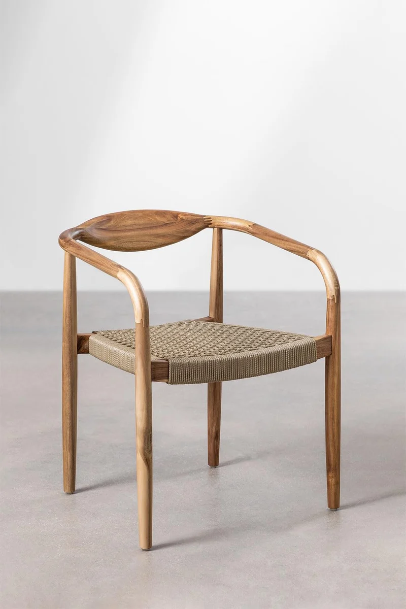 SKLUM Chaise de Jardin en Bois d'acacia et Corde tressée Mallory -