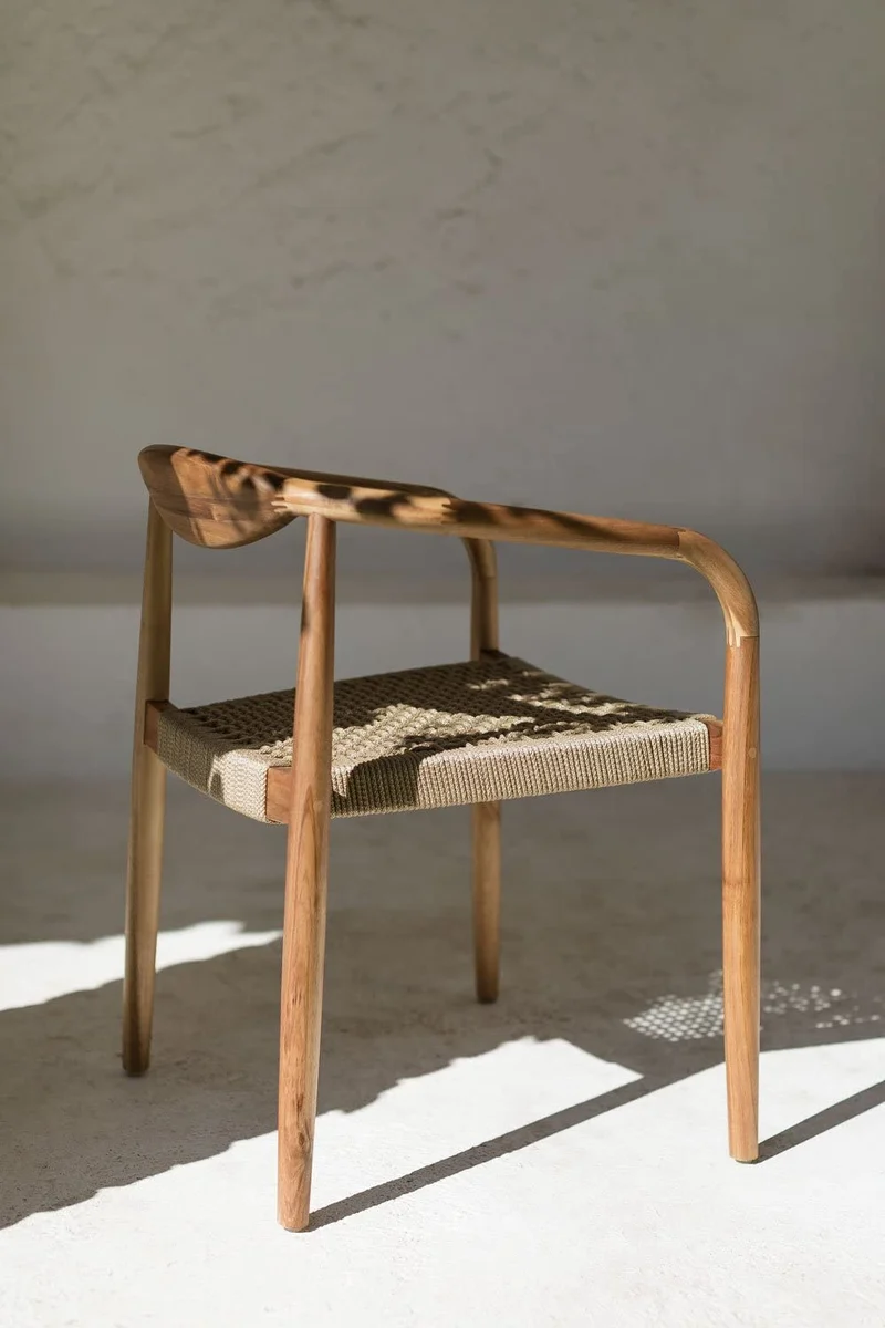 SKLUM Chaise de Jardin en Bois d'acacia et Corde tressée Mallory -