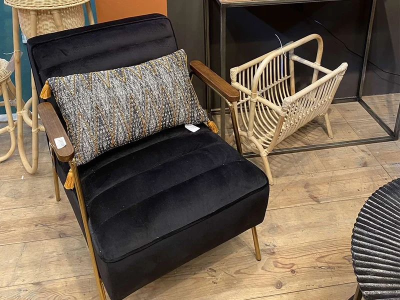 Amadeus - Fauteuil Hutch Velours Noir