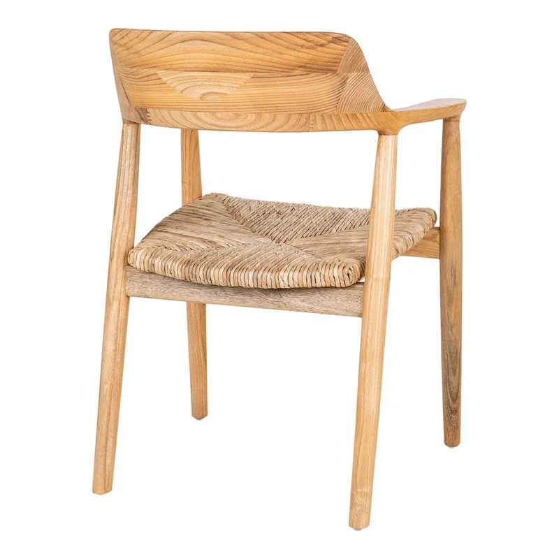 AltoBuy Vancouver - Lot de 2 Chaises en Bois de Sungai et Assise en Paille Naturelle