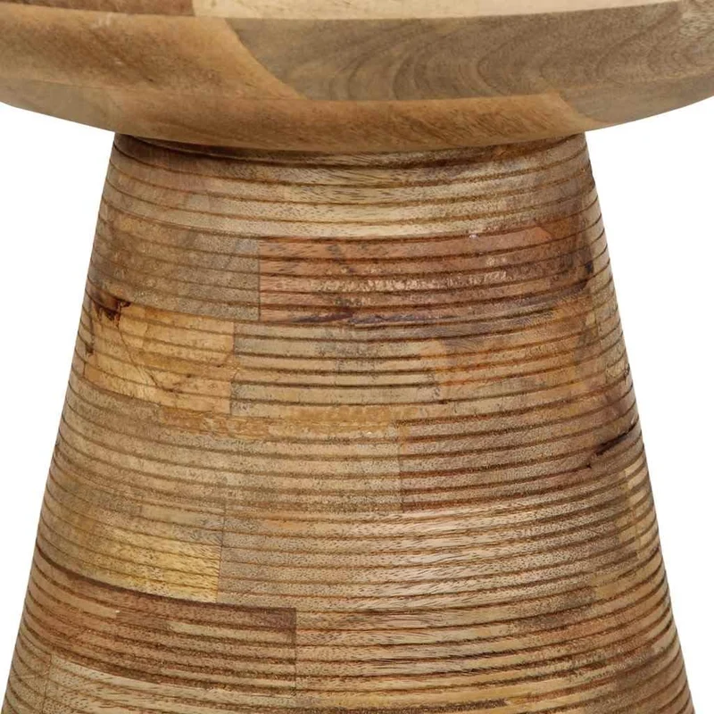 vidaXL Table d'appoint Ø37x45 cm Bois de manguier Massif, Bout de canapé, Table d'appoint de canapé, Table de Lampe, Table d'accent, Table Basse