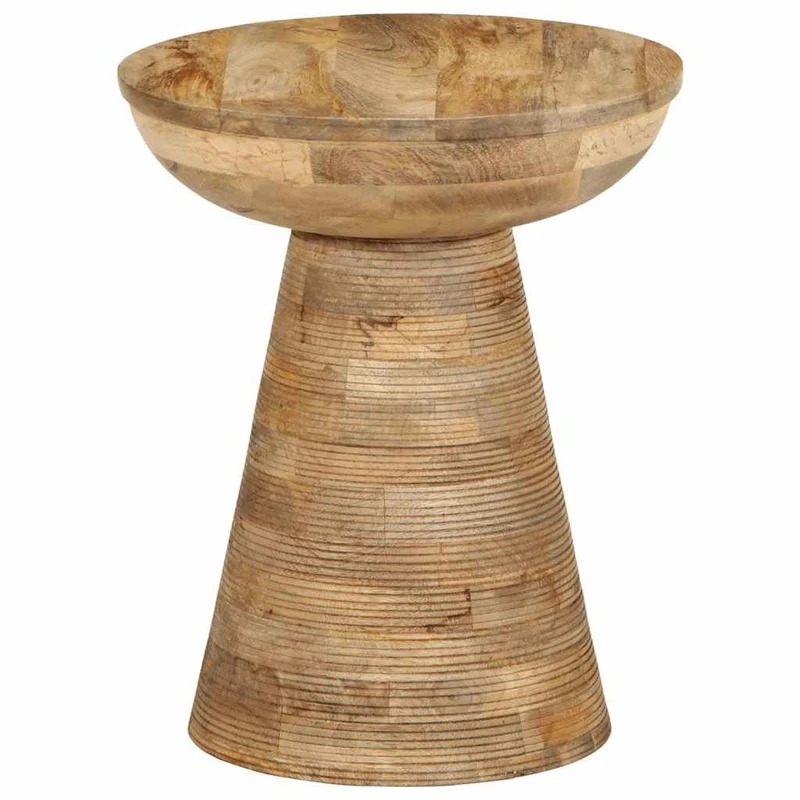 vidaXL Table d'appoint Ø37x45 cm Bois de manguier Massif, Bout de canapé, Table d'appoint de canapé, Table de Lampe, Table d'accent, Table Basse