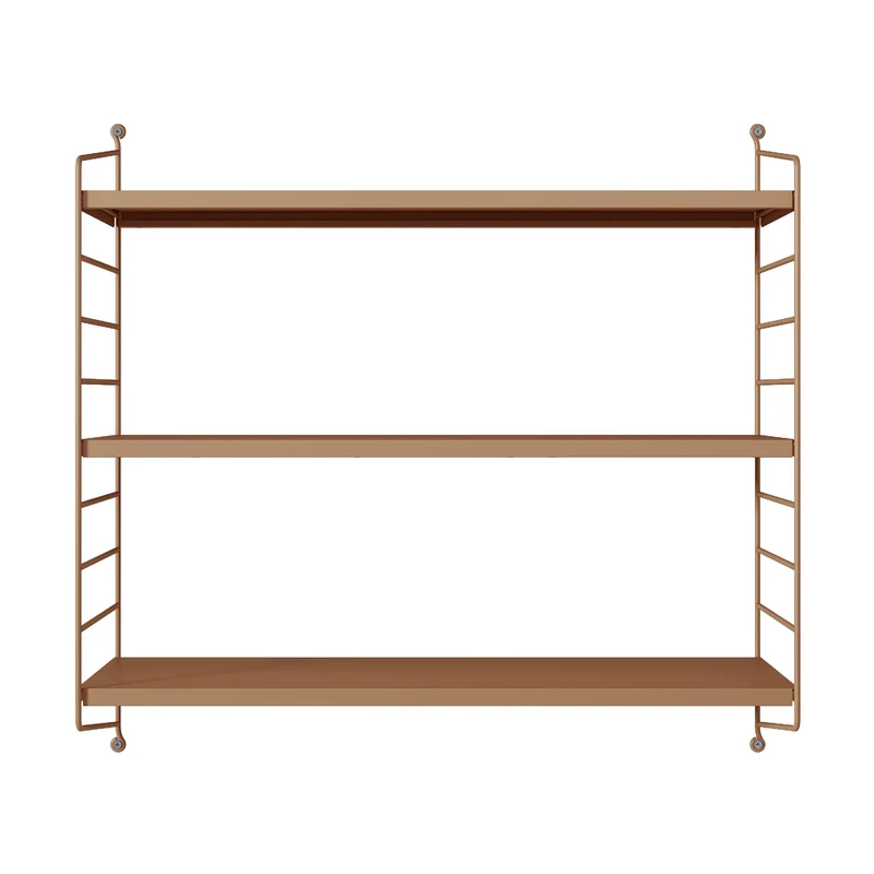 [en.casa] Étagère Murale Modulable pour Salon Chambre Meuble de Rangement Style Insdustriel à 3 Niveaux Acier Solide 50 x 60 x 15 cm Marron Clair Mat