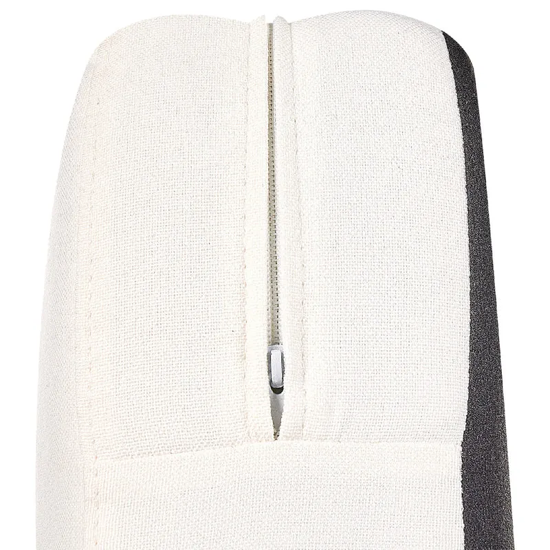 Fauteuil en Tissu Rembourré Blanc et Pieds en Métal Noir Salon Rétro Vietas