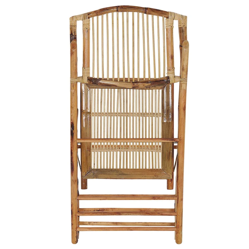 Lot de 4 Chaises de Salle à Manger Pliantes en Bambou Naturel et Rotin Parfaites pour Salon ou Cuisine au Style Boho Rustique et Colonial Beliani