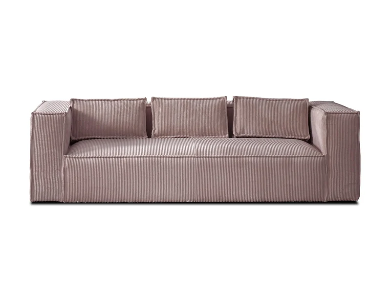 Lisa Design - Stella - canapé Fixe 3 Places - en Velours côtelé - Style Contemporain, Rose