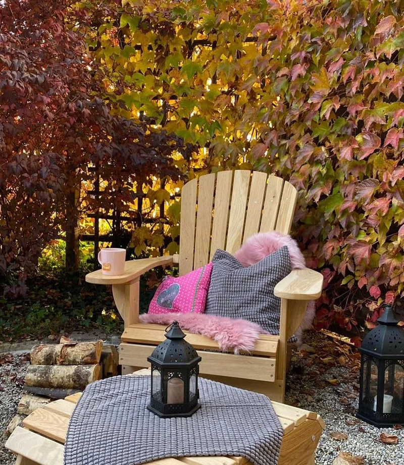 Original Dream-Chairs Seit 2007 Chaise Adirondack Chaise de Jardin Comfort en chêne en kit Chaise d'extérieur résistante aux intempéries pour la détente en extérieur Charge maximale 170 kg