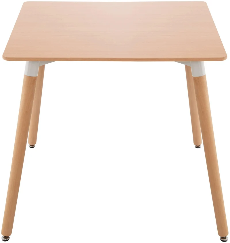 CLP Table De Cuisine Viborg I Table De Salle À Manger Au Design Scandinave pour Le Salon avec Plateau en MDF I Structure en Hêtre, Couleur:Nature, Taille:80 cm