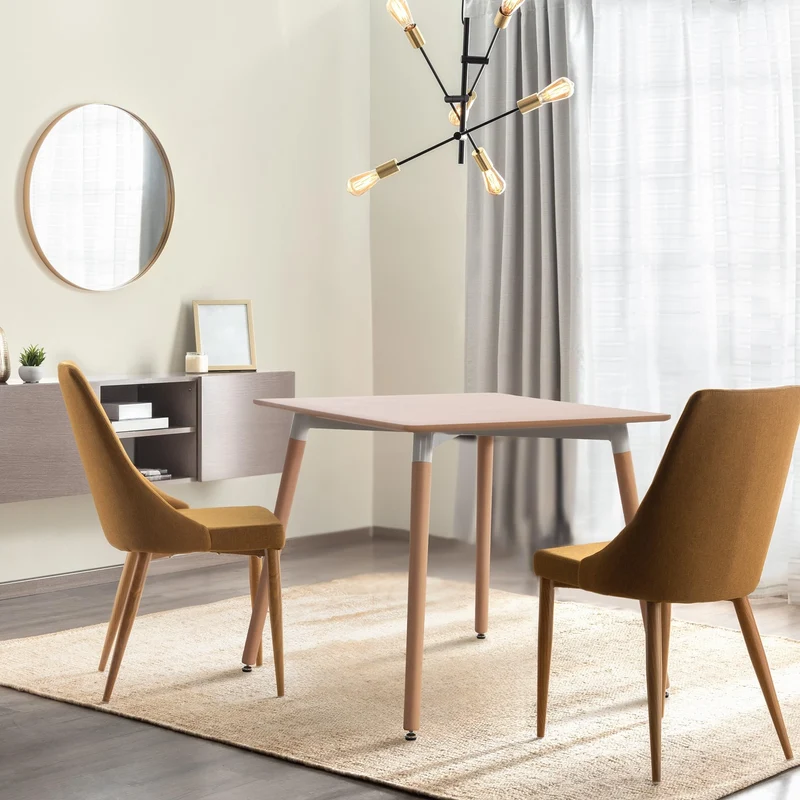 CLP Table De Cuisine Viborg I Table De Salle À Manger Au Design Scandinave pour Le Salon avec Plateau en MDF I Structure en Hêtre, Couleur:Nature, Taille:80 cm