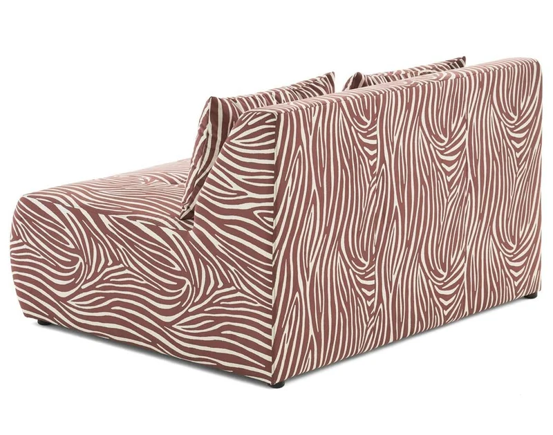 Lisa Design - Onyx - canapé Droit 2 Places zèbre en Velours, Marron/Blanc