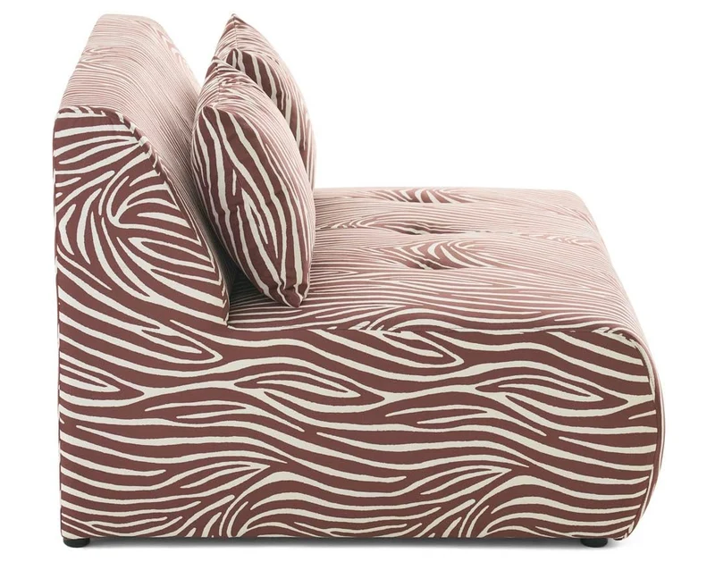 Lisa Design - Onyx - canapé Droit 2 Places zèbre en Velours, Marron/Blanc