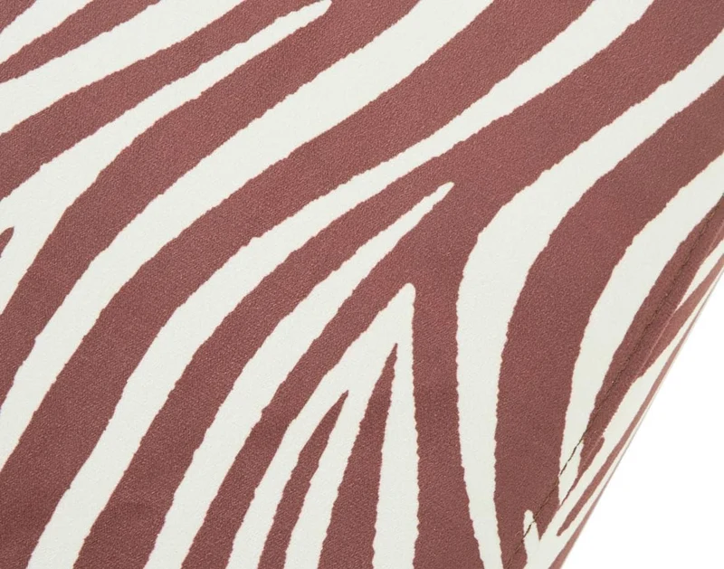 Lisa Design - Onyx - canapé Droit 2 Places zèbre en Velours, Marron/Blanc