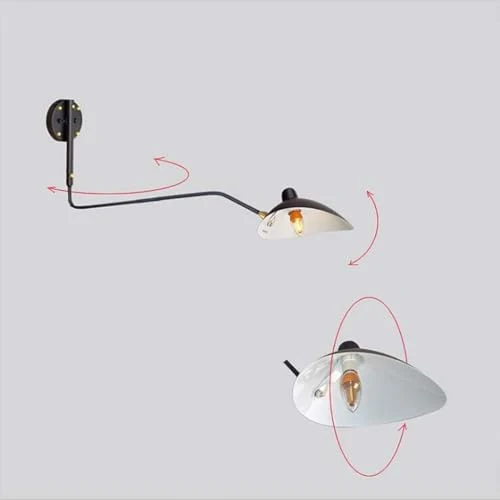 VONGAZ Applique Murale Lampe Murale Applique Nordique Rétro En Fer Forgé, Vent Industriel, Longue Tige À Bascule, Pour Chambre À Coucher Lampe de Mur Applique Mural