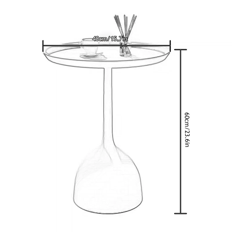 Table d'appoint avec Structure en Fer Robuste, Table d'appoint Ronde, Petite Table d'appoint pour Chambre à Coucher, Salon, Petits espaces, Facile à Assembler