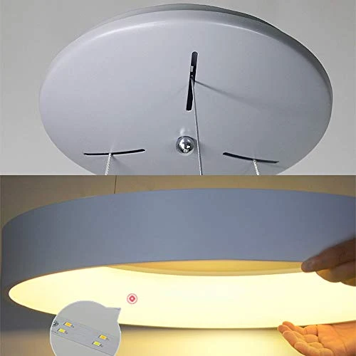 IXWQ Traditionnel Fer Art LED 55W Moderne Suspension Luminaire Île Plafond Éclairage Anneau Décoratif Design Lampe Table À Manger Lustre Métal Acrylique Luminaire Suspendu for Salon Trois Couleurs Gra