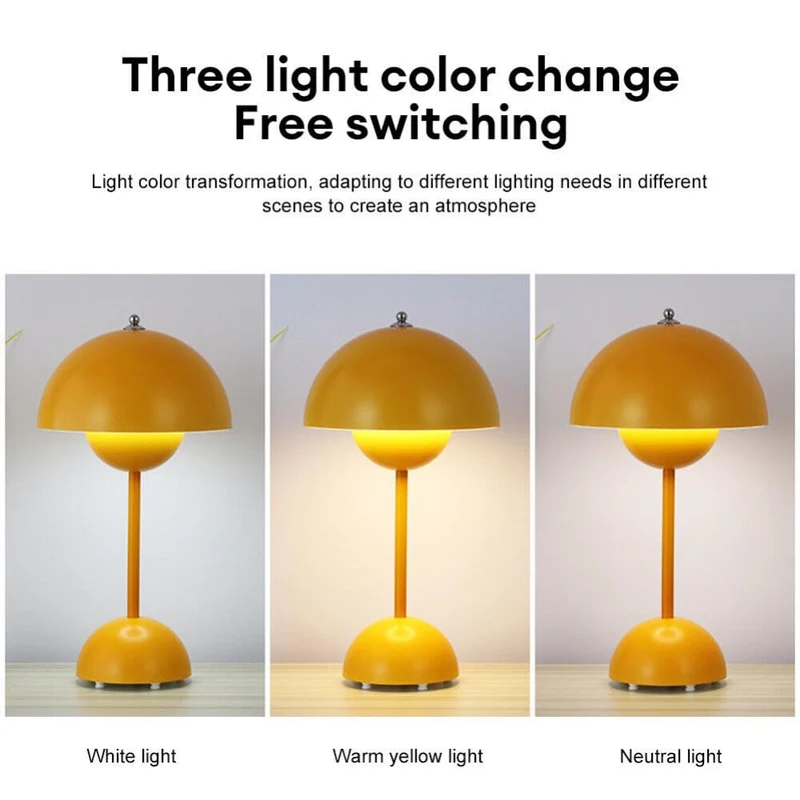 anso Lampe de bureau sans fil à LED tactile USB à intensité variable pour chambre à coucher (bleu)
