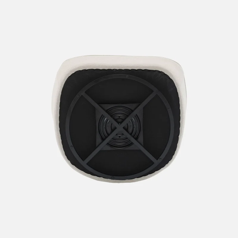 sweeek - Fauteuil pivotant 360° en Bouclette texturée Blanc crème. piètement en métal Noir Mat - Spino