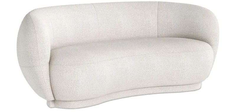 Iconik Interior Canapé Courbe 3 Places en Tissu bouclé - Curvy Blanc