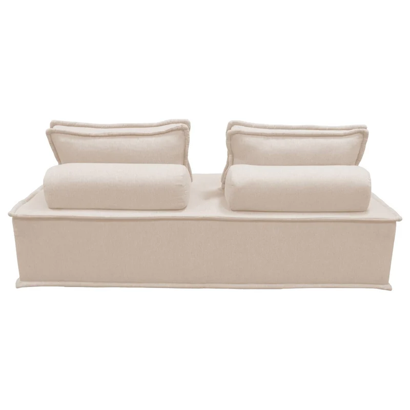 sweeek - Chauffeuse 2 Places pour canapé modulable Tissu capitonné crème