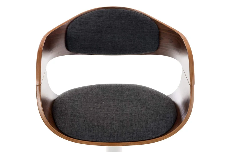 CLP Lot De 2 Tabourets De Bar Kingston en Tissu I Chaise Haute De Bar Réglable en Hauteur I Piètement Métallique I Rembourrage Epais, Couleur:Noyer/Gris foncé