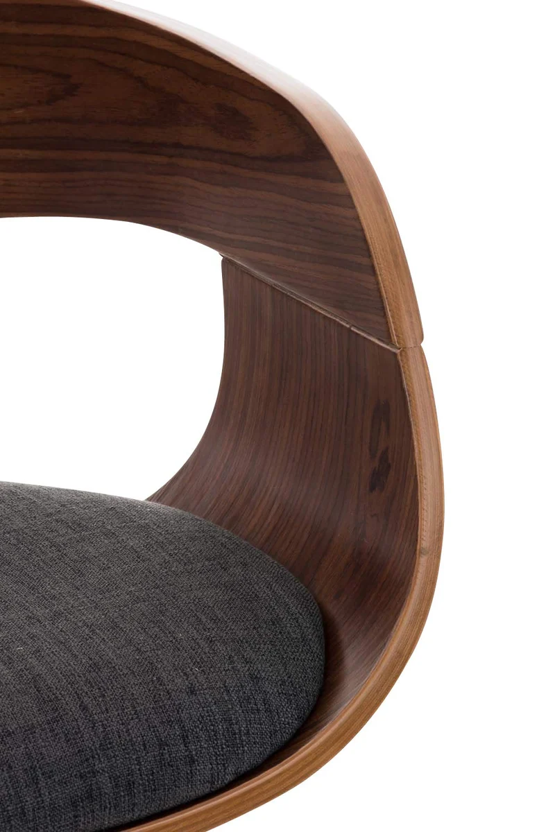 CLP Lot De 2 Tabourets De Bar Kingston en Tissu I Chaise Haute De Bar Réglable en Hauteur I Piètement Métallique I Rembourrage Epais, Couleur:Noyer/Gris foncé