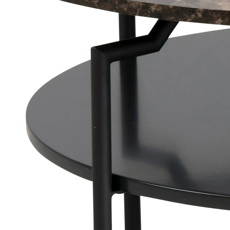 Furniture To Go Table Basse Ronde Goldington Marron avec Effet marbre