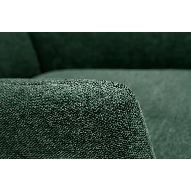 Miliboo Fauteuil Design en Tissu Effet Velours texturé Vert et métal Noir Come