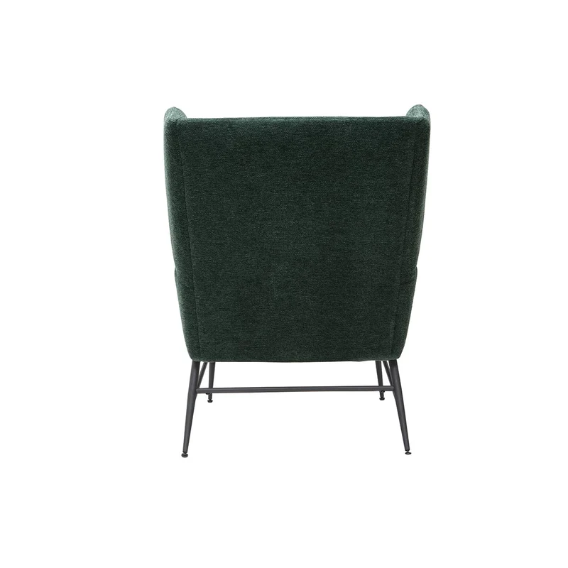 Miliboo Fauteuil Design en Tissu Effet Velours texturé Vert et métal Noir Come