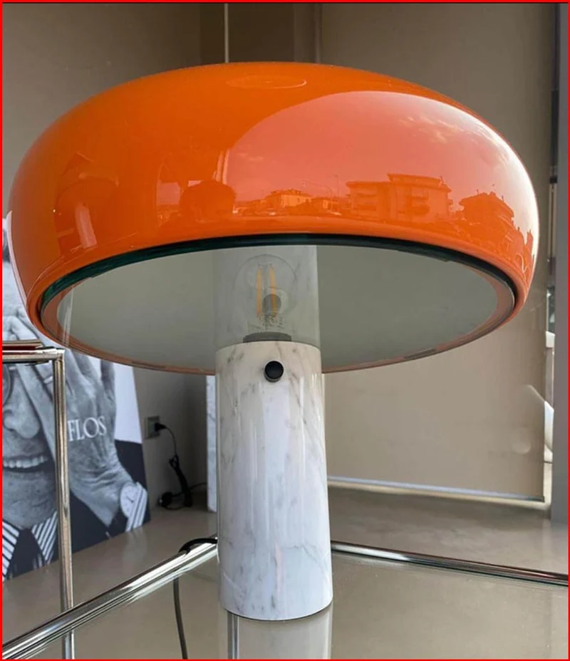 Flos Snoopy Touch Lampe à intensité variable de table réflecteur orange Achille Castiglioni & Pier Giacomo