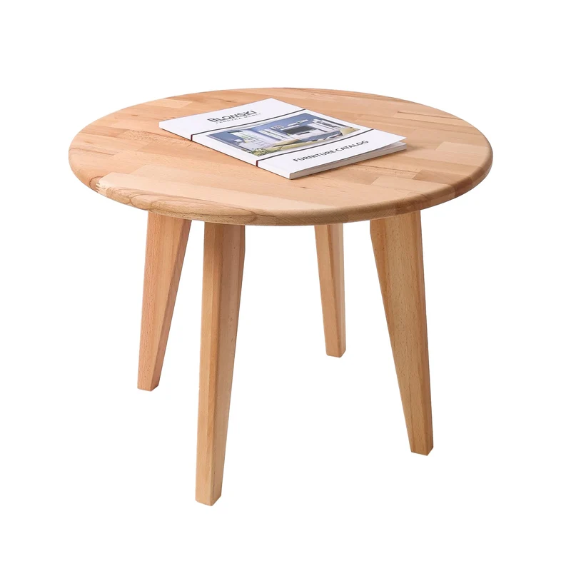 Krok Wood Table Basse Ronde Dresden en Bois de hêtre Massif (60 x 60 x 46 cm)