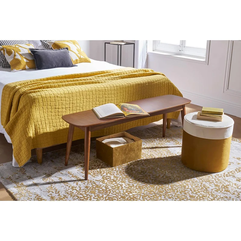 Miliboo Banc Vintage Bois foncé Noyer L130 cm NORDECO