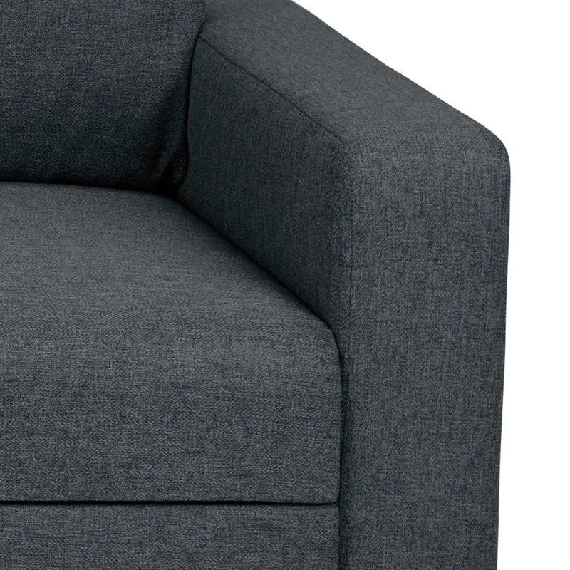 AC Design Furniture Richard 3 Places, Tissu, Gris foncé, H: 84 x B: 219 x T: 86 cm