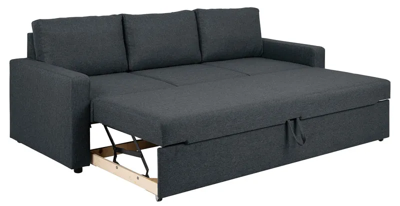 AC Design Furniture Richard 3 Places, Tissu, Gris foncé, H: 84 x B: 219 x T: 86 cm