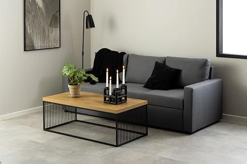 AC Design Furniture Richard 3 Places, Tissu, Gris foncé, H: 84 x B: 219 x T: 86 cm