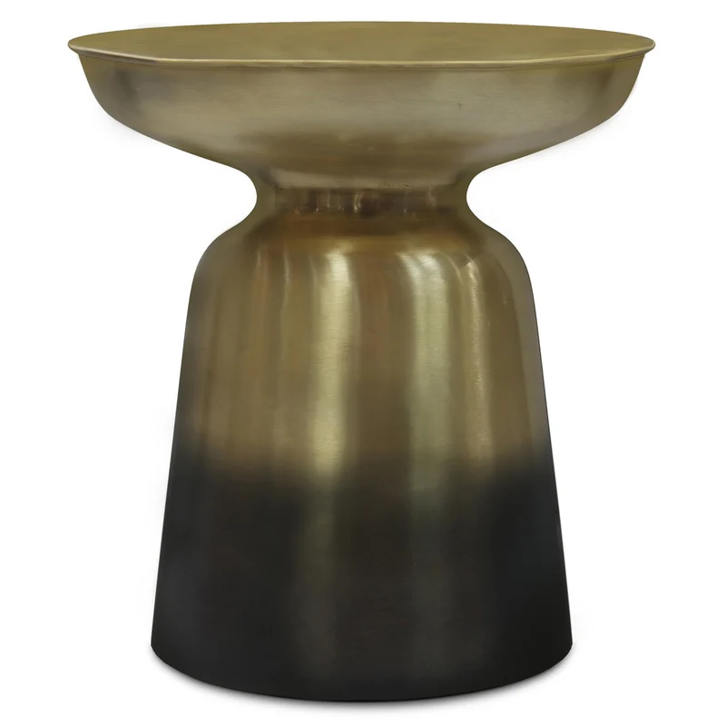 SIMPLIHOME Toby Table d'appoint Industrielle Moderne en métal de 43,2 cm de Large, ombré doré/Noir, entièrement assemblée pour Le Salon et la Chambre à Coucher