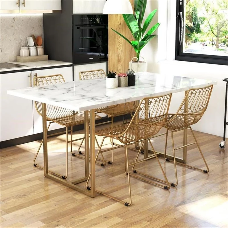 CosmoLiving by Cosmopolitan Table à manger Astor, 64" x 36" x 30", blanc