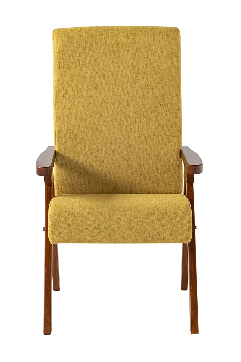 ESSEGI Fauteuil en Bois FIAMMETTA SRL Relax inclinable Tissu Jaune Déhoussable