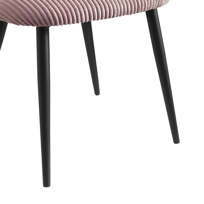 B&D Home Chaises de Salle à Manger Vicky Lot de 2, Chaise rembourrée en Velours côtelé pour Salle à Manger, Cuisine, Salon, Bureau, Coiffeuse, Design scandinave Rustique, Cordon Rose, 11126-ROSA-2