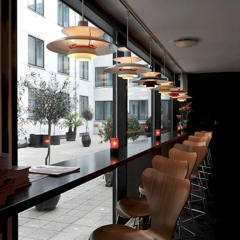 E27 Nordique Designer Danois Art Lustre,Ajustement Facile Multicouches Tête Unique Lustre,Moderne Restaurant Bar Cafe Pendant Light,Chambre Chevet,Simple Macaron Aluminium Lustre-Gradient violet 40cm