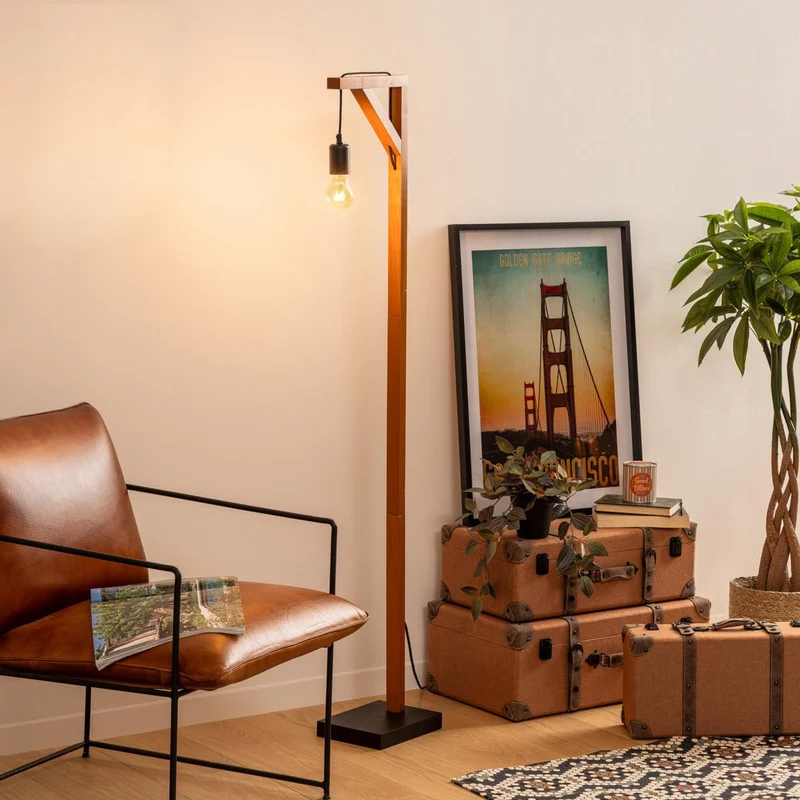 Atmosphera - Lampadaire Wild - bois H148 cm
