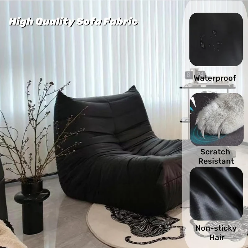 Pouf poire compressible en éponge pour la maison et le bureau Marron
