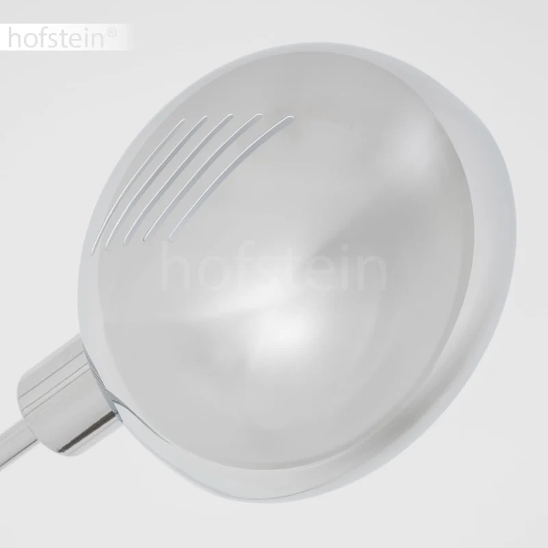 Lampadaire Nikkala, lampe sur pied en métal/verre en couleur chrome/blanc, luminaire au design moderne, abat-jour réglable, interrupteur on/off sur le boîtier, hauteur 240 cm, 3 x E14, sans ampoules