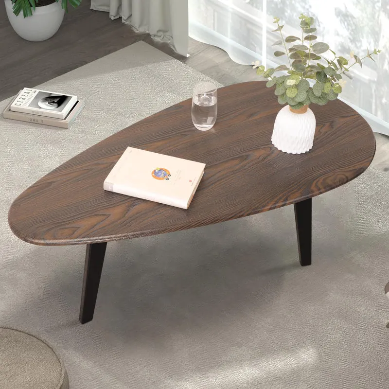 WDSHIYI Grande table basse ovale moderne du milieu du siècle pour salon, centre minimaliste, noyer et noir, 274,3 x 144,2 x 101,6 cm