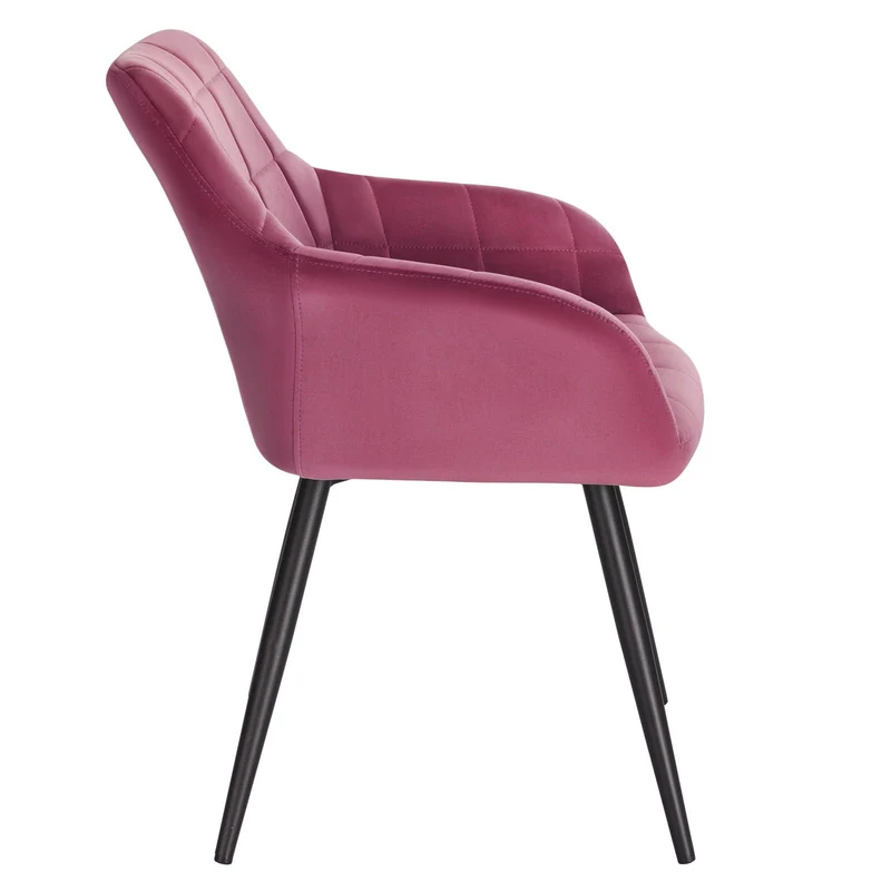 WOLTU 1 pièce Chaise de Salle à Manger Chaise de Cuisine rembourrée en Velours, Pied en métal,Bordeaux BH93bd-1