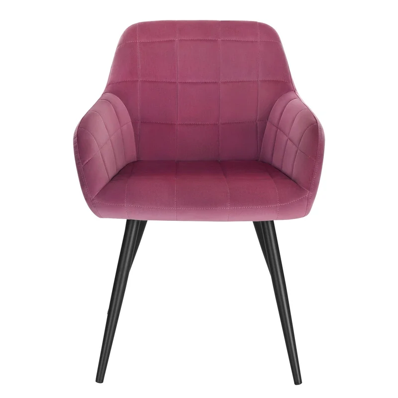 WOLTU 1 pièce Chaise de Salle à Manger Chaise de Cuisine rembourrée en Velours, Pied en métal,Bordeaux BH93bd-1