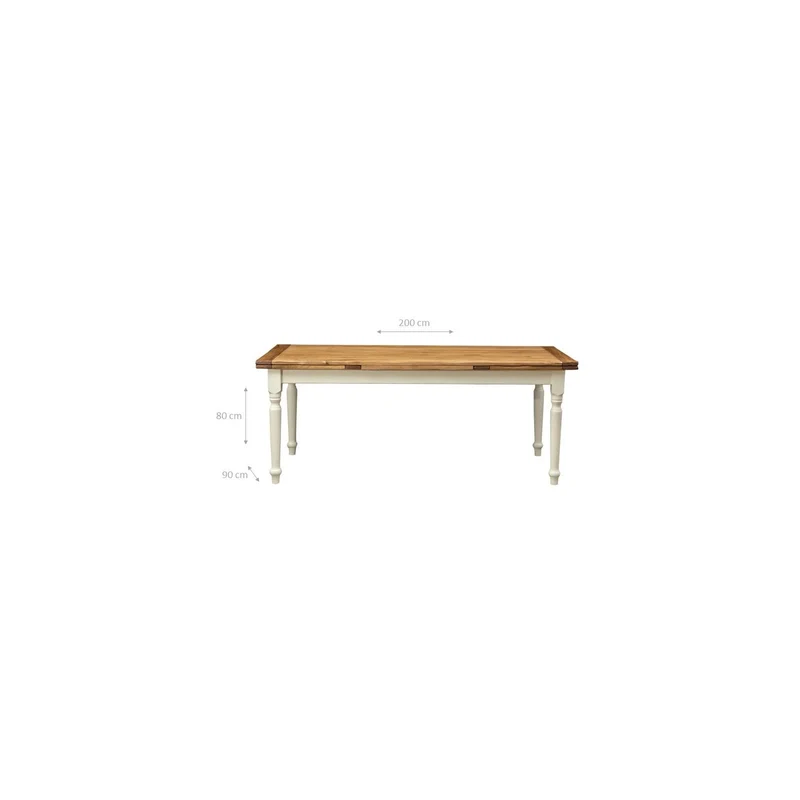 Biscottini Table à Manger Extensible 200x80x100 cm Made in Italy - Table Salle à Manger Extensible en Bois Massif - Table Bois Salle a Manger